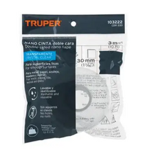 Cargar imagen en el visor de la galería, CINTA DOBLE CARA REUTILIZABLE TRASNPARENTE 3M X 30MM

